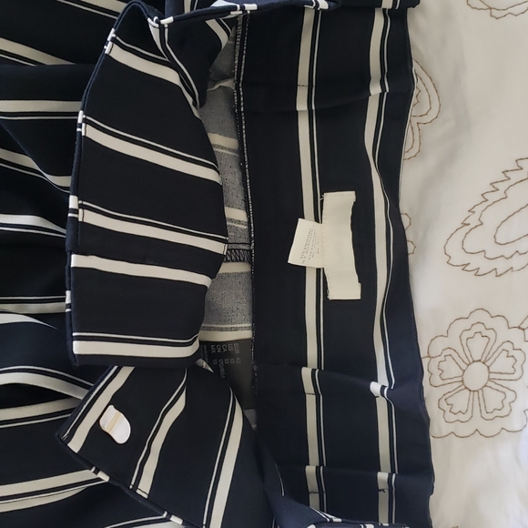 H&M NAVY STRIPE PANTS WITH BELT - Picture 6 of 6
